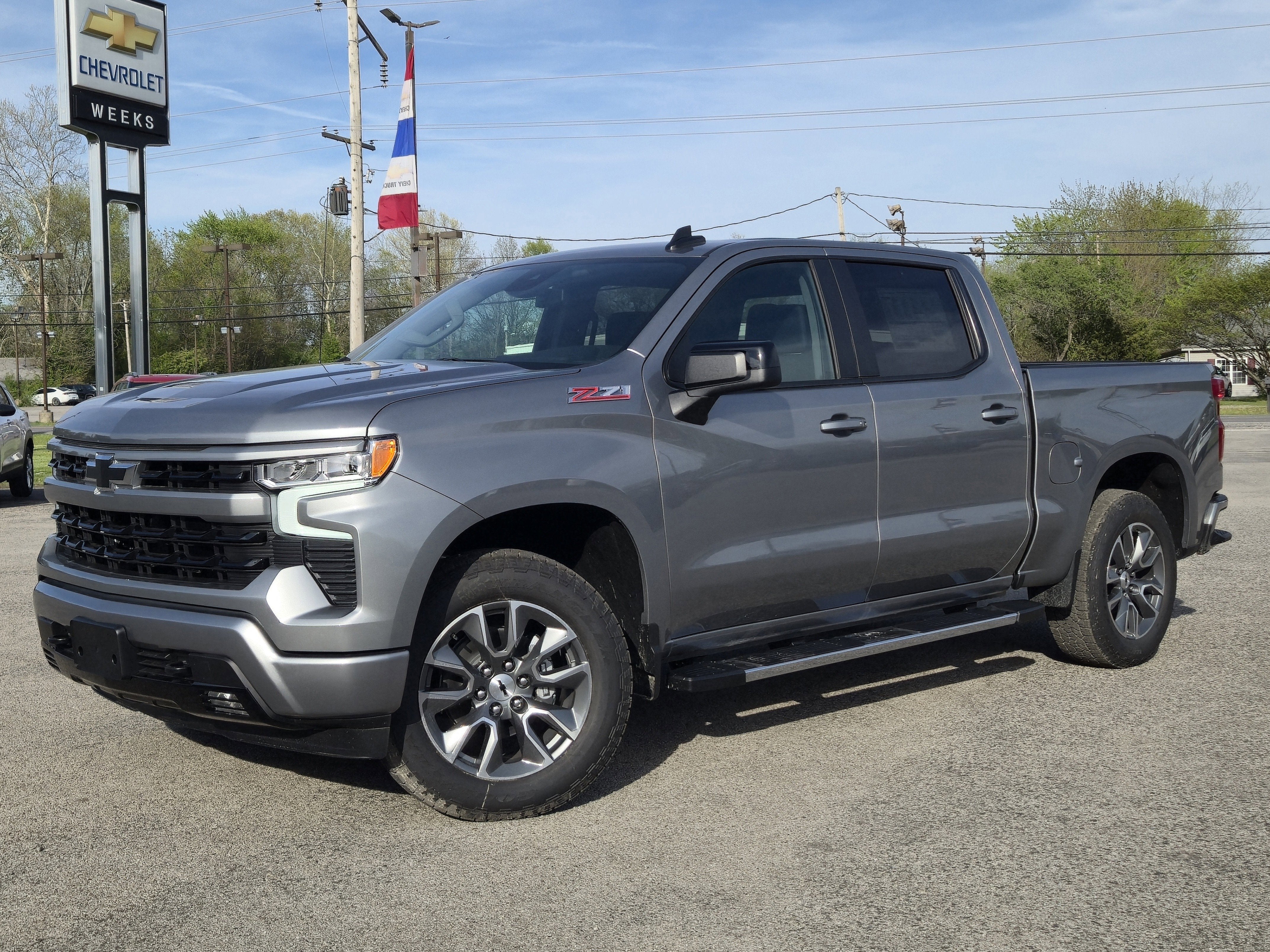 2026 Chevrolet Silverado 1500 RST in Sterling Gray Metallic — front three-quarter view