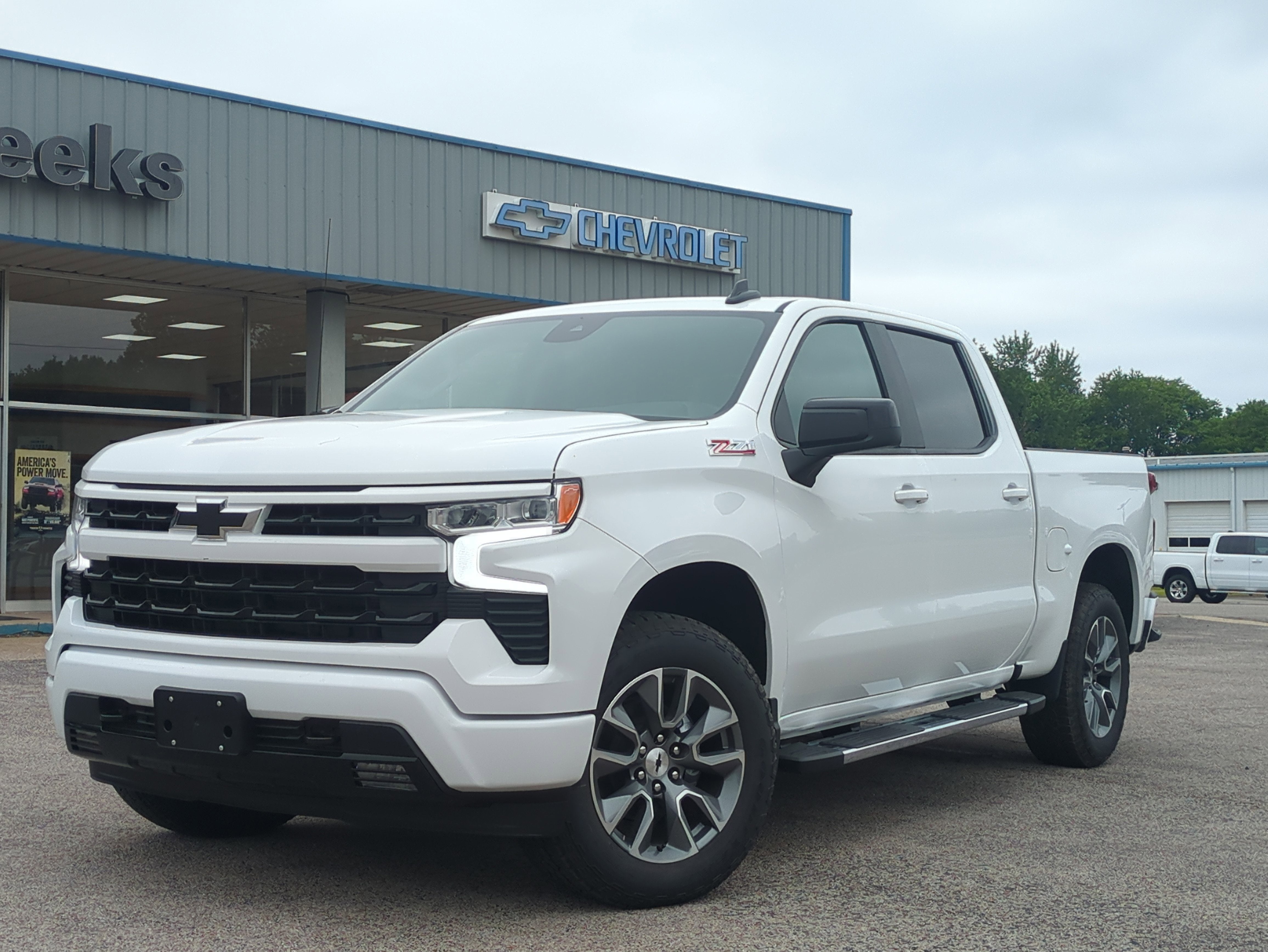 2026 Chevrolet Silverado 1500 RST in Summit White — front three-quarter view