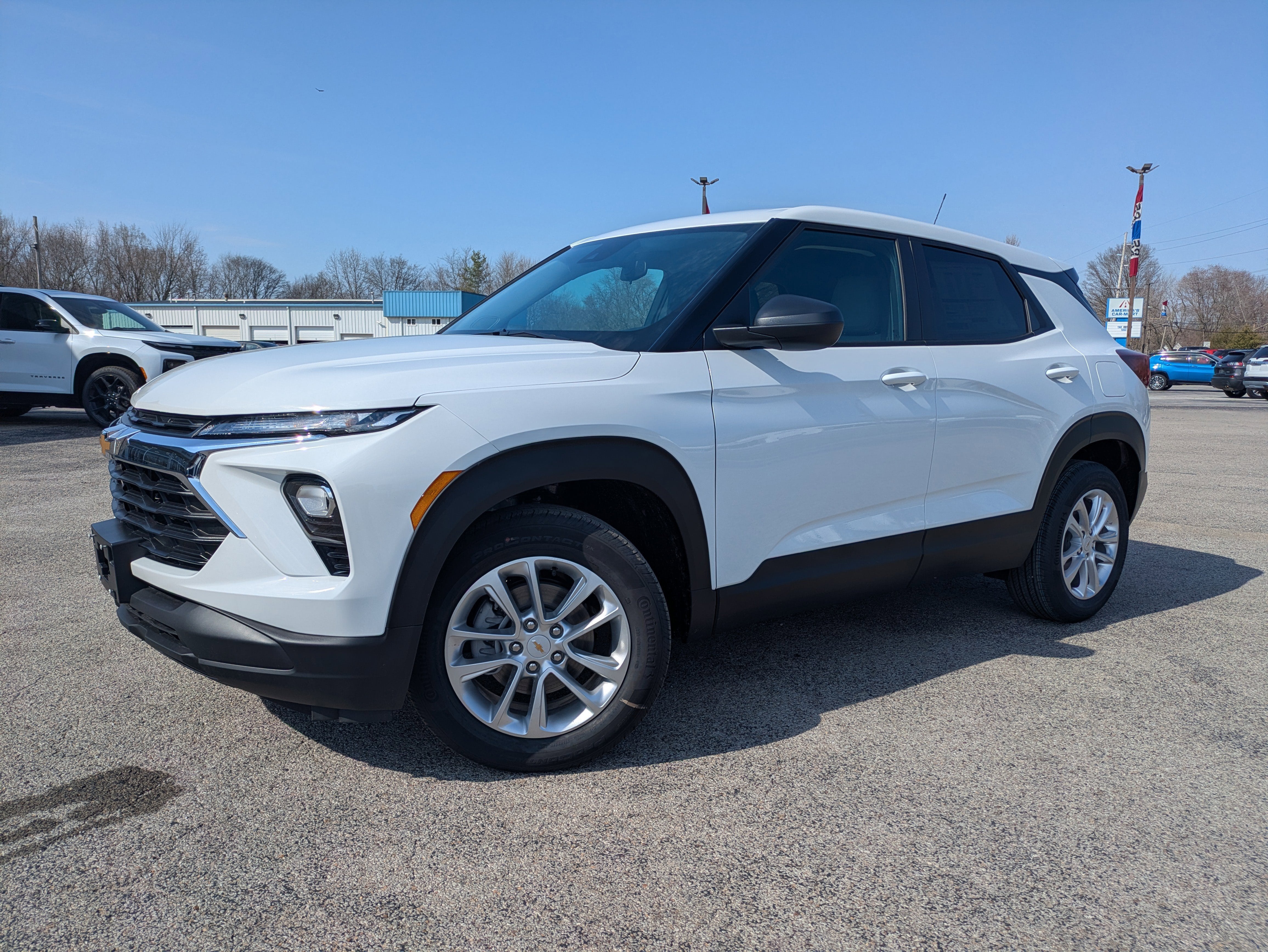 2026 Chevrolet Trailblazer LS in Summit White — front three-quarter view